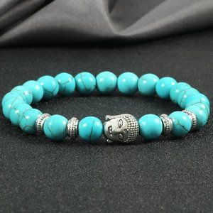 Buddha Bracelet,Turquoise Bracelet,Blue Turquoise Bracelet,Men,Women,Gift